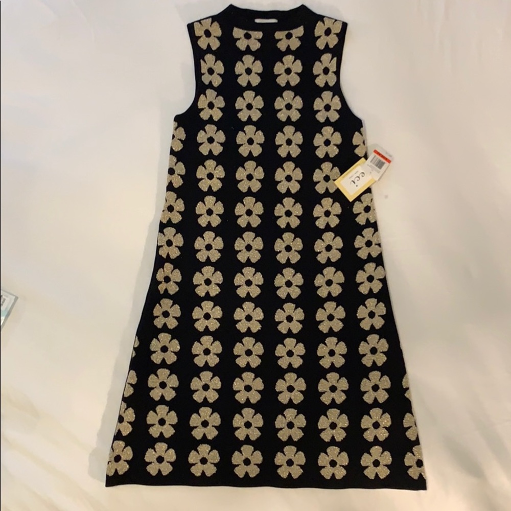 NWT eci New York Black/Metalic Gold Dress XS
